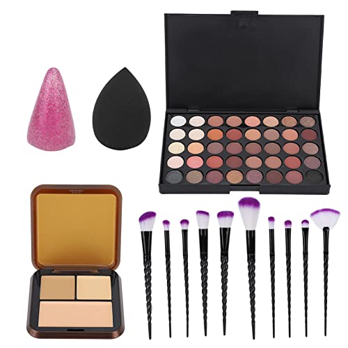 Make up Lidschatten, Natürliches Langlebiges Gesichtskontur Paletten Makeup Pinsel Set mit Make up Ei von HURRISE