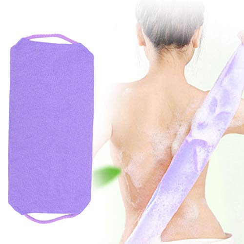 Rückenwäscher für die Dusche, Peeling-Reibungs-Waschlappen Elastisches Dusch-Körperpeeling-Reinigungsmassage-Badetuch-Gurt(lila) von HURRISE