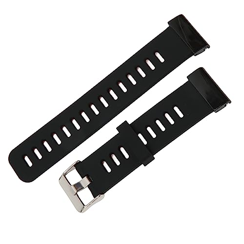Silikon-Smartwatch-Armband, Größenverstellbare Metallschnalle, 2 Farben (Schwarz Blau) von HURRISE