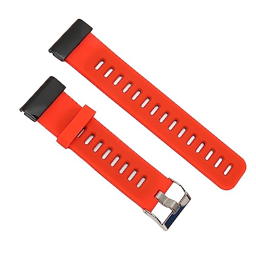 Silikon-Smartwatch-Armband, Größenverstellbare Metallschnalle, 2 Farben (rot schwarz) von HURRISE