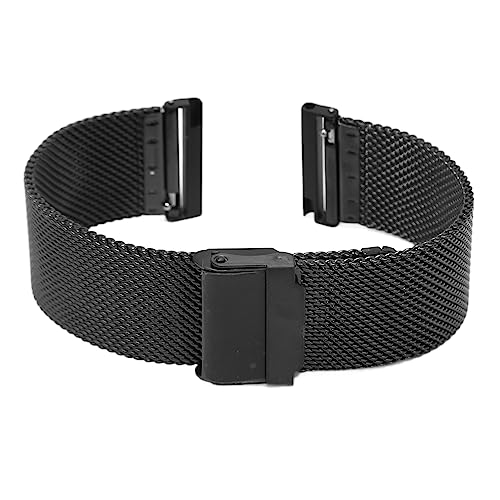 Uhrenarmband, 24 Mm Verstellbares Edelstahl-Mesh-Armband für Smartwatch (Schwarz) von HURRISE