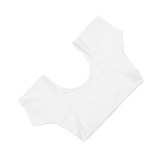 Unterarm-Schweißweste, Kurzärmliges, Schweißabsorbierendes Pullover-Design, Waschbare Achsel-Schweißweste für Damen und Mädchen (Weiss) von HURRISE