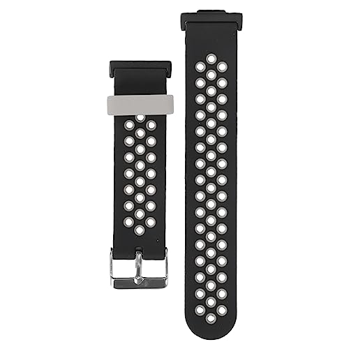 Verstellbares Smartwatch-Armband aus Silikon, Schweißfest, Atmungsaktiv, Geeignet für Männer und Frauen mit Metallschnalle (Schwarzgrau) von HURRISE
