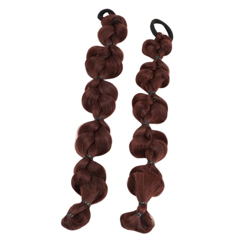 2pcs Ponytailverlängerung Geflecht Süße Lange Blase Ponytail Perücke für Mädchen, Hochtemperatur -synthetisches Haar, Leicht zu Tragen, Geeignet für Anfänger, Weiches Gummiband von HUSHUI