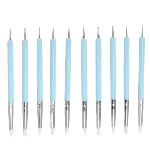 HUSHUI 2er-Set Nagelkunst-Punktierstift mit Zwei Spitzen, Silikonkopf, Nagelkunst-Skulptur, Polnischer Schnitzstift HUSHUI 2er-Set Nagelkunst-Punktierstift mit Zwei Spitzen, Silikonkopf, Nagelkunst-Skulptur, Polnischer Schnitzstift von HUSHUI