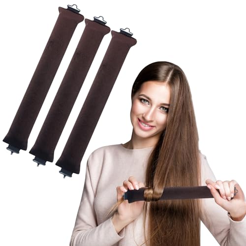 Hitzeloser Lockenwickler for Haare, 11,8-Zoll-Satin-Heatless-Curling-Set, Overnight Heatless Curls Blowout Rods Stirnband for alle Haartypen, Schlaf-Lockenwickler ohne Hitze, Damen-Haarstyling-Werkzeu von HUSHUWAN