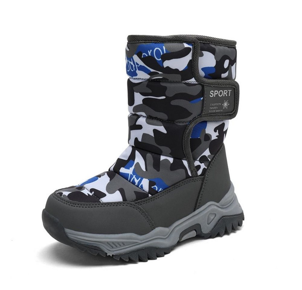 HUSK'SWARE Winterstiefelette (ittelhohe Kinderstiefel Schneestiefe, warm halten, rutschfest, Vlies) Winterkinder-Sneaker, warme Baumwollschuhe von HUSK'SWARE