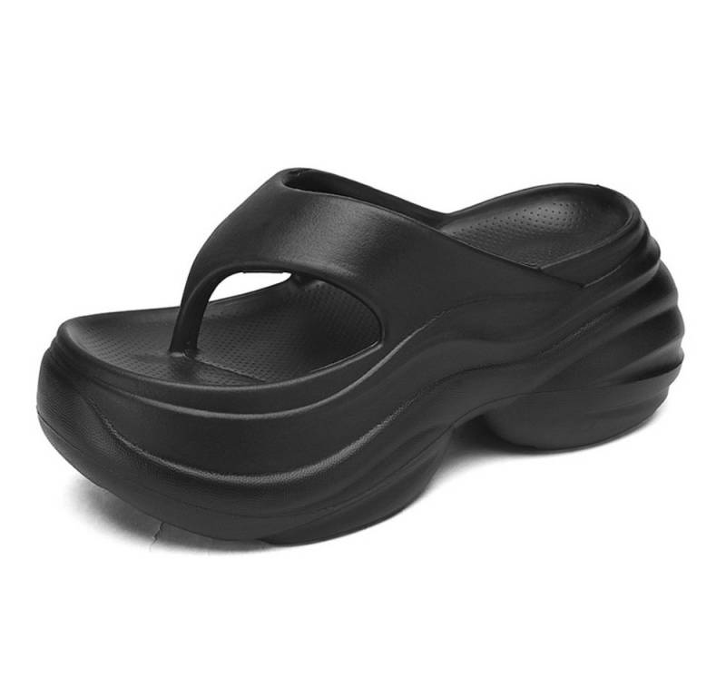HUSK'SWARE Zehenstegpantoffel Clog (Rutschfest & Leicht, Sommer Strand Hausschuhe für Alltag & Urlaub) Damen Zehenstegsandalen mit Absatz – Bequeme Plateau Flip-Flops von HUSK'SWARE