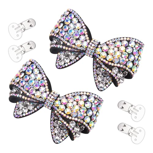 HUTRADE 2 Stück Kristall Schleife Schuhclips Damen, Schuh Clip Schmuck Accessoires mit Kristallen für High Heels Sneaker Party Hochzeit von HUTRADE