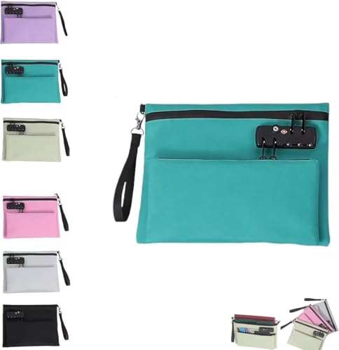 HUTRADE Neue Reiseschlosstasche, doppellagige Anti-Diebstahl-Handtasche mit 3-stelligem Code, Geldbeutel, Reisegepäckschloss, Reisegepäckschloss, Reiseschlosstaschen, for Koffer(Green) von HUTRADE