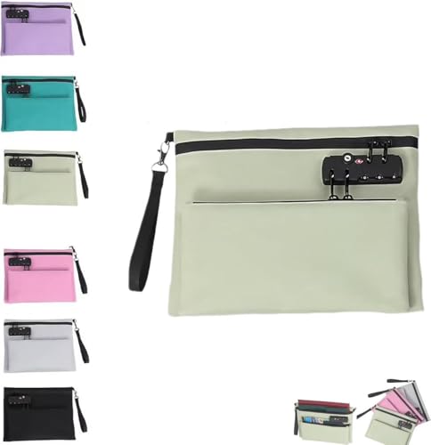 HUTRADE Neue Reiseschlosstasche, doppellagige Anti-Diebstahl-Handtasche mit 3-stelligem Code, Geldbeutel, Reisegepäckschloss, Reisegepäckschloss, Reiseschlosstaschen, for Koffer(Light Green) von HUTRADE