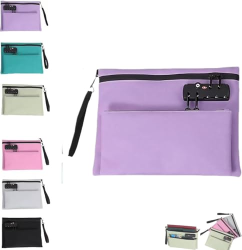 HUTRADE Neue Reiseschlosstasche, doppellagige Anti-Diebstahl-Handtasche mit 3-stelligem Code, Geldbeutel, Reisegepäckschloss, Reisegepäckschloss, Reiseschlosstaschen, for Koffer(Purple) von HUTRADE
