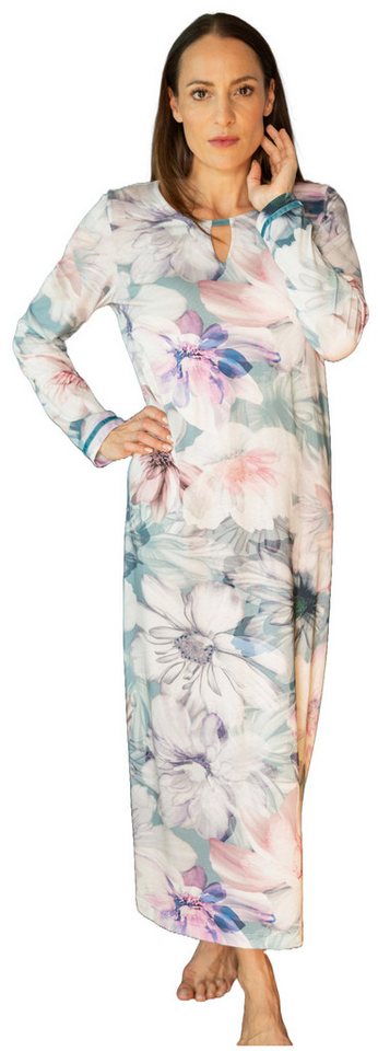 HUTSCHREUTHER Nachthemd Damen Schlafshirt mit langem Arm (1-tlg) Florales Design von HUTSCHREUTHER