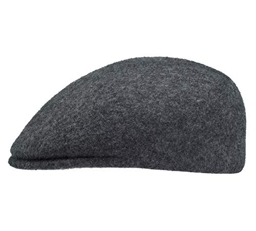 HUTX Hochwertige Schiebermütze: Sportliche Flatcap aus 100% Wollfilz anthrazit 55 von HUTX