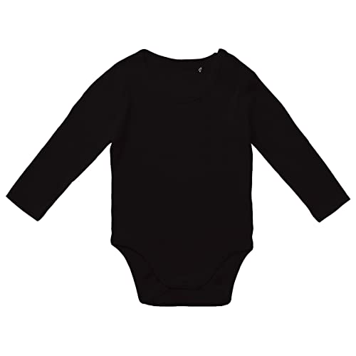 HUURAA Baby Body unbedruckt Unisex Langarm Strampler Größe 62 Black Geschenk Idee zur Baby Party für Neugeborene und Kleinkinder von Huuraa