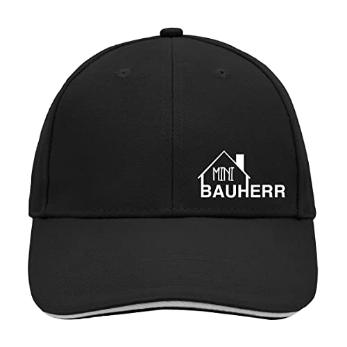 HUURAA Cappy Mütze Mini Bauherr Schriftzug Unisex Kappe Black/Light Grey mit Motiv für Hausbesitzer Geschenk Idee für Freunde und Familie von HUURAA