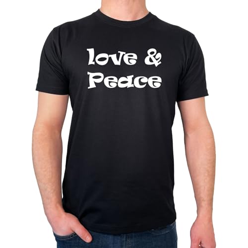 Huuraa Männer Oberteil Love & Peace 70s Geschenk Größe 3XL Black Bio Baumwolle Fairtrade Love & Peace 70s Souvenir Huuraa Männer Oberteil Love & Peace 70s Geschenk Größe 3XL Black Bio Baumwolle Fairtrade Love & Peace 70s Souvenir von Huuraa