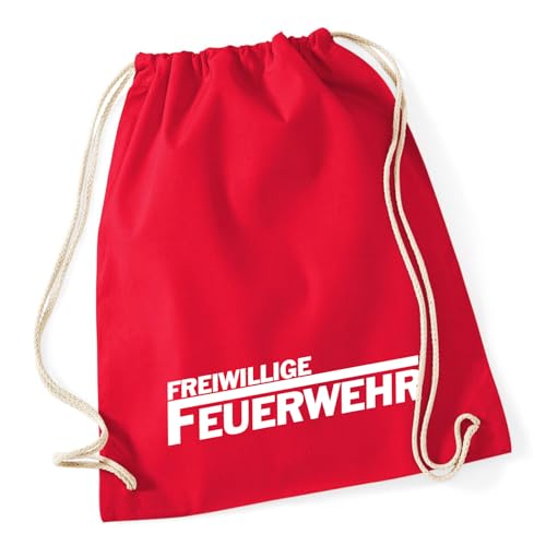 Huuraa Gymbag Freiwillige Feuerwehr Geschenk 12 Liter Classic Red Baumwolle Freiwillige Feuerwehr Geschenkidee von Huuraa