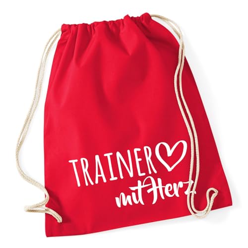 Huuraa Gymbag Trainer mit Herz Geschenk 12 Liter Classic Red Baumwolle Trainer Geschenkidee von Huuraa