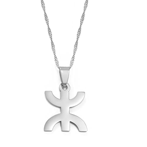 Afrika Berber Symbol Karte Anhänger Halsketten, Amazigh Schmuck Im Afrikanischen Berber-Kabyle-Stil, Vintage-Umriss, Trendige Patriotische Unisex-Region, Accessoires, Hiphop, Geometrisch, Verste von HUWAIYUNDONG