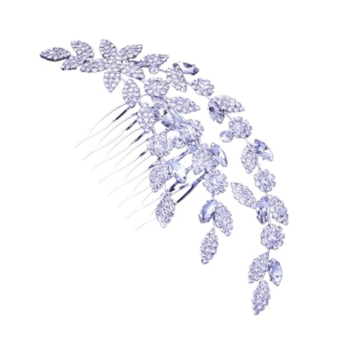 2 stücke Braut Blatt Haar Kämme Haar Zubehör for Frauen Blume Kristall Prinzessin Kopfschmuck Hochzeit Schmuck Für Damen Hochzeit von HUWOYG