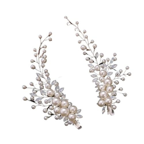 2 teile/satz Braut Kopfschmuck Perlen Grips Clips Kristall Haarbänder Hochzeit Braut Kopfschmuck Frauen Haar Zubehör Für Damen Hochzeit von HUWOYG