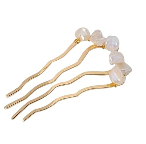 3/4 stücke Braut Kopfschmuck Perle Retro Haar Zubehör Einfache Frauen Schmuck Clips for Für Damen Hochzeit(Light color-4pcs) von HUWOYG