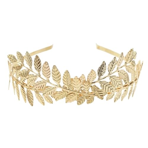 Braut Kopfschmuck Glänzend Hochzeit Haarkamm Blatt Zweig Stirnband Krone for Schmuck Für Damen Hochzeit(Gold style C) von HUWOYG