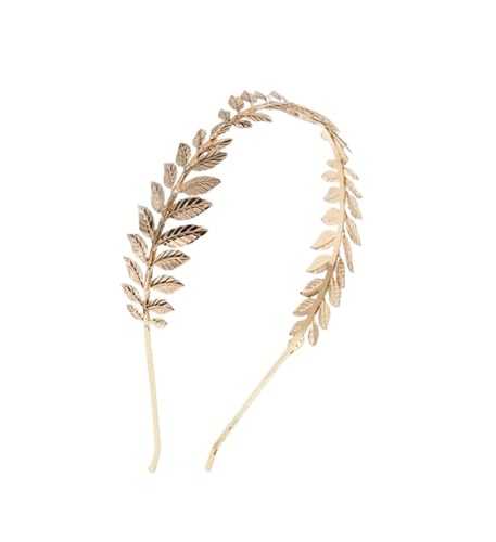 Braut Kopfschmuck Glänzend Hochzeit Haarkamm Blatt Zweig Stirnband Krone for Schmuck Für Damen Hochzeit(Gold style E) von HUWOYG