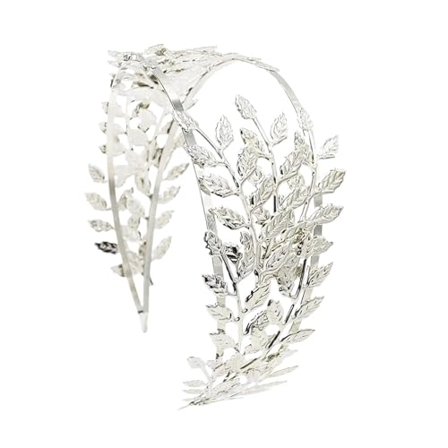 Braut Kopfschmuck Glänzend Hochzeit Haarkamm Blatt Zweig Stirnband Krone for Schmuck Für Damen Hochzeit(Silver style D) von HUWOYG