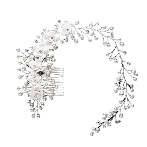 Braut Kopfschmuck Perle Hochzeit Haarkämme Haarschmuck for Braut Frauen Haarschmuck Für Damen Hochzeit von HUWOYG