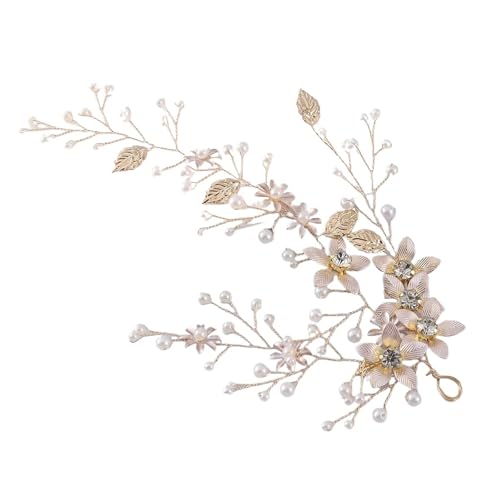 Haarspangen Zubehör Braut Legierung Blätter Perle Blume Haarband Kopfschmuck Vintage Hochzeitskleid Haarband Schmuck Für Damen Hochzeit von HUWOYG