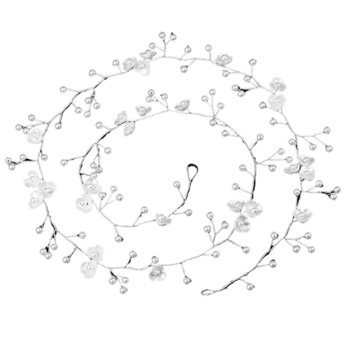 Perlen Hochzeit Haarkämme Haarschmuck for Frauen Accessoires Haarschmuck Schmuck Braut Kopfschmuck Für Damen Hochzeit(Silver) von HUWOYG