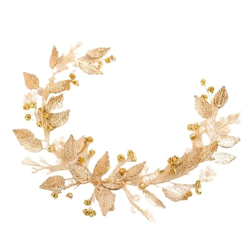 Perlen Kristall Stirnband Blatt Stirnband Haarband Braut Hochzeit Haar for Frauen Party Haarschmuck Für Damen Hochzeit von HUWOYG