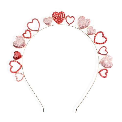 HUYCZ Valentinstag Herz Stirnband Glitzer Strass Tiara Haarreifen Rot & Rosa Love Crown Valentinstag Stirnband für Hochzeiten, Brautpartys, Partys und festliche Anlässe HUYCZ Valentinstag Herz Stirnband Glitzer Strass Tiara Haarreifen Rot & Rosa Love Crown Valentinstag Stirnband für Hochzeiten, Brautpartys, Partys und festliche Anlässe von HUYCZ