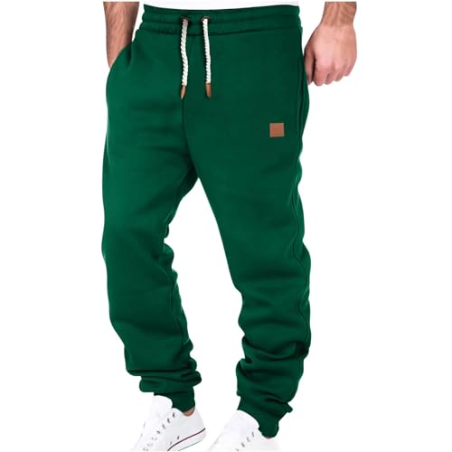 HUYTERTDR Herren Jogginghose Jogginghose lässige Cargo Arbeitshose Kordelzug leichte schmal zulaufende Hose Bequeme Trainingshose für Fitnessstudio und Laufen mit Taschen von HUYTERTDR