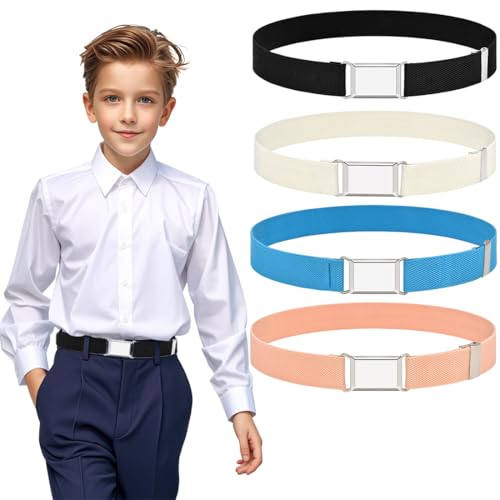 4 Stück Stretch Kindergürtel Einstellbar,Gürtel für Jungen Mädchen,Elastischer Gürtel Kinder Gürtel für Kinder,mit Einfacher Magnetschnalle, für Jeans Shorts Hosen Kleid 4 Stück Stretch Kindergürtel Einstellbar,Gürtel für Jungen Mädchen,Elastischer Gürtel Kinder Gürtel für Kinder,mit Einfacher Magnetschnalle, für Jeans Shorts Hosen Kleid von HUZNA