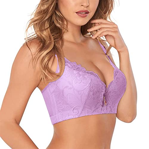 HUyydza Damen-Bügel-BH Spitzen-BH mit Blumenmuster Ungefüttert Ungefüttert Plus Size Full Coverage BraWomens Bügel-BH Spitzen-Blumen-BH Ungefüttert Ungefüttert Plus Size Full Coverage Bra & Bustier von HUyydza