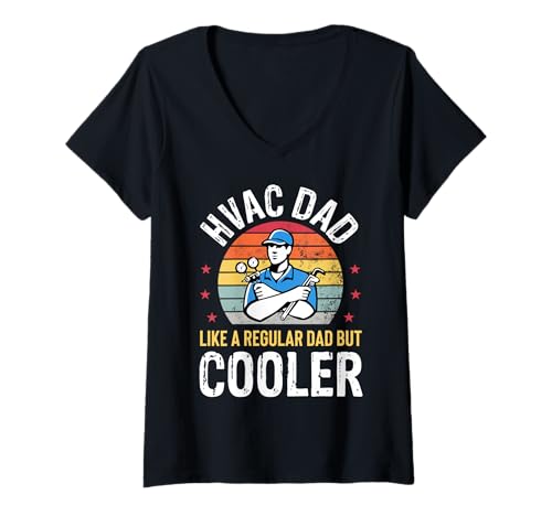 Damen HVAC Dad But Cooler Herren Lustiger HVAC Techniker Vater T-Shirt mit V-Ausschnitt Damen HVAC Dad But Cooler Herren Lustiger HVAC Techniker Vater T-Shirt mit V-Ausschnitt von HVAC Technician AC Repairman Tech Apparel Co.