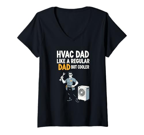 Damen HVAC Dad But Cooler Herren Lustiger HVAC Techniker Vater T-Shirt mit V-Ausschnitt Damen HVAC Dad But Cooler Herren Lustiger HVAC Techniker Vater T-Shirt mit V-Ausschnitt von HVAC Technician AC Repairman Tech Apparel Co.
