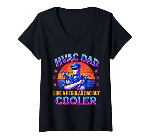Damen HVAC Dad But Cooler Herren Lustiger HVAC Techniker Vater T-Shirt mit V-Ausschnitt Damen HVAC Dad But Cooler Herren Lustiger HVAC Techniker Vater T-Shirt mit V-Ausschnitt von HVAC Technician AC Repairman Tech Apparel Co.