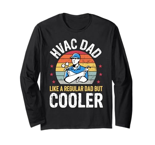 HVAC Dad But Cooler Herren Lustiger HVAC Techniker Vater Langarmshirt von HVAC Technician AC Repairman Tech Apparel Co.