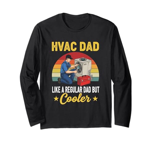 HVAC Dad But Cooler Herren Lustiger HVAC Techniker Vater Langarmshirt von HVAC Technician AC Repairman Tech Apparel Co.