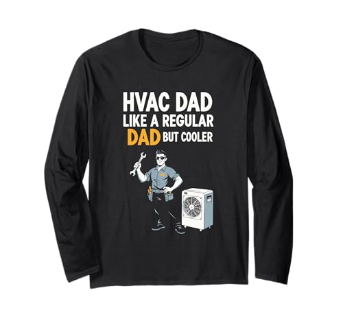 HVAC Dad But Cooler Herren Lustiger HVAC Techniker Vater Langarmshirt von HVAC Technician AC Repairman Tech Apparel Co.