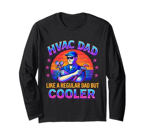 HVAC Dad But Cooler Herren Lustiger HVAC Techniker Vater Langarmshirt von HVAC Technician AC Repairman Tech Apparel Co.
