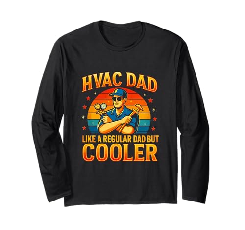 HVAC Dad But Cooler Herren Lustiger HVAC Techniker Vater Langarmshirt von HVAC Technician AC Repairman Tech Apparel Co.
