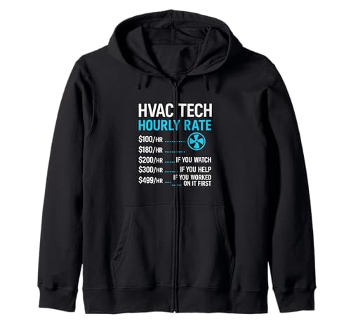 HVAC Techniker Stundensatz lustige Arbeit für Männer Frauen Kapuzenjacke HVAC Techniker Stundensatz lustige Arbeit für Männer Frauen Kapuzenjacke von HVAC Technician AC Repairman Tech Apparel Co.