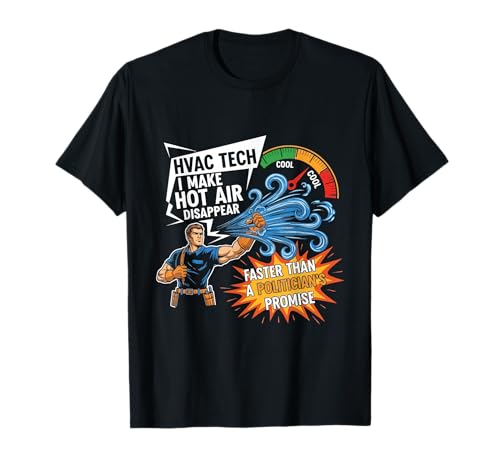 I Make Hot Air Herren Lustiger HVAC Tech Techniker Vater Papa T-Shirt von HVAC Technician AC Repairman Tech Apparel Co.