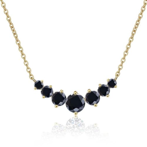 Accessoires Einfach 2.8ct Moissanit Halskette für Frauen rund geschnitten D Farb Labor Erzeugt Diamond Anhänger Halsketten perfekt für tägliche Verschleißpartys Hochzeit von HVBIHRJIP
