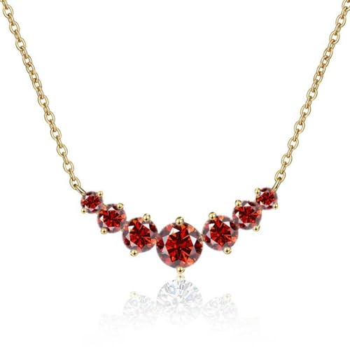 Accessoires Einfach 2.8ct Moissanit Halskette für Frauen rund geschnitten D Farb Labor Erzeugt Diamond Anhänger Halsketten perfekt für tägliche Verschleißpartys Hochzeit von HVBIHRJIP